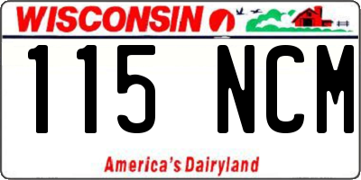 WI license plate 115NCM