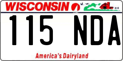 WI license plate 115NDA