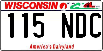 WI license plate 115NDC