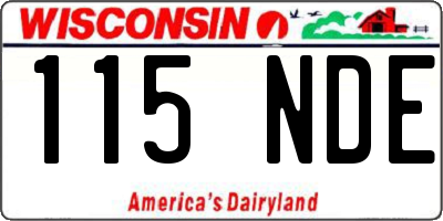 WI license plate 115NDE