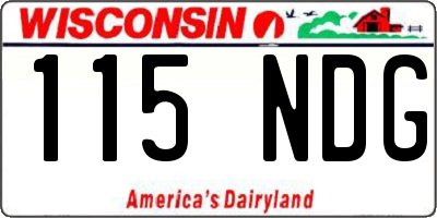 WI license plate 115NDG