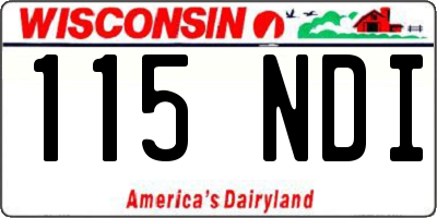 WI license plate 115NDI