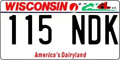 WI license plate 115NDK