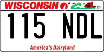 WI license plate 115NDL