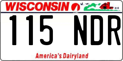 WI license plate 115NDR