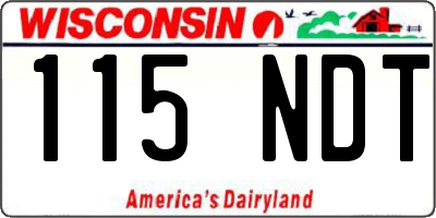 WI license plate 115NDT