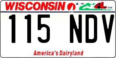 WI license plate 115NDV