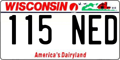 WI license plate 115NED