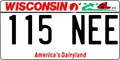 WI license plate 115NEE