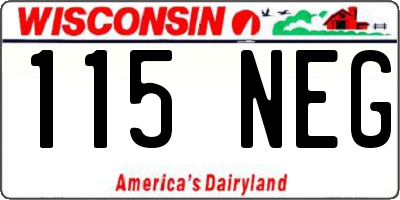 WI license plate 115NEG