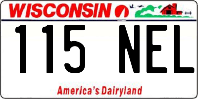 WI license plate 115NEL