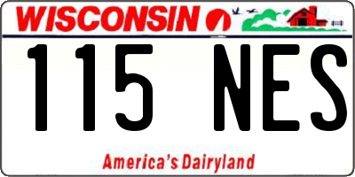 WI license plate 115NES