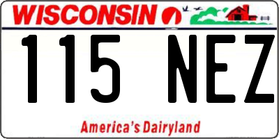 WI license plate 115NEZ