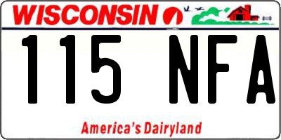 WI license plate 115NFA