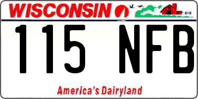WI license plate 115NFB