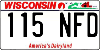 WI license plate 115NFD