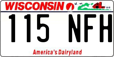 WI license plate 115NFH