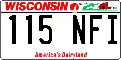 WI license plate 115NFI