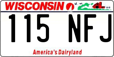 WI license plate 115NFJ