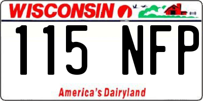 WI license plate 115NFP