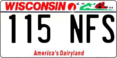 WI license plate 115NFS