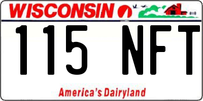 WI license plate 115NFT