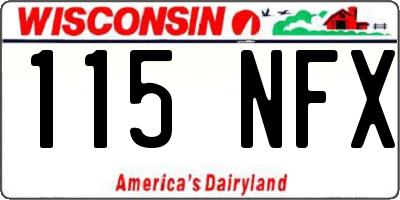 WI license plate 115NFX