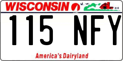 WI license plate 115NFY