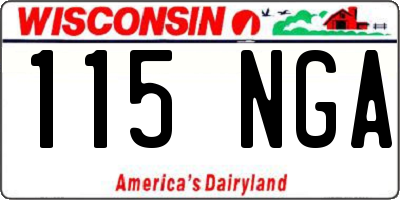 WI license plate 115NGA