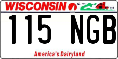 WI license plate 115NGB