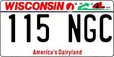 WI license plate 115NGC