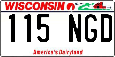 WI license plate 115NGD