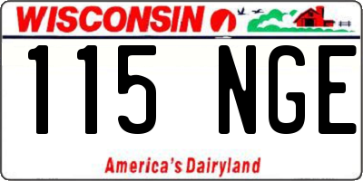 WI license plate 115NGE