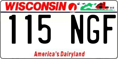 WI license plate 115NGF