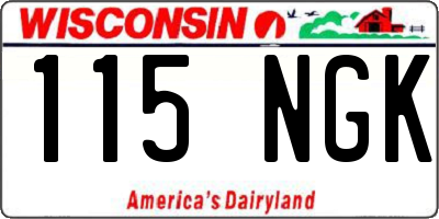 WI license plate 115NGK