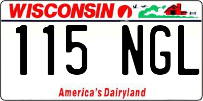 WI license plate 115NGL