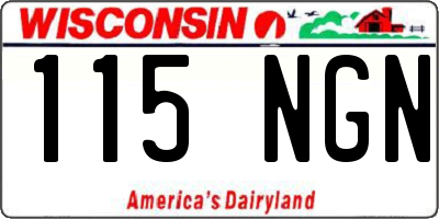 WI license plate 115NGN