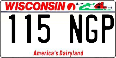 WI license plate 115NGP