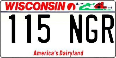 WI license plate 115NGR