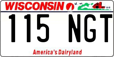 WI license plate 115NGT