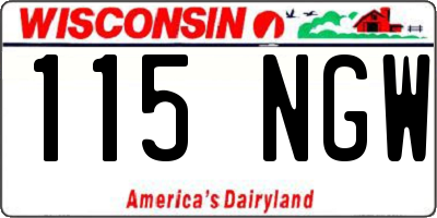 WI license plate 115NGW