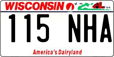WI license plate 115NHA