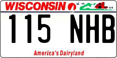 WI license plate 115NHB