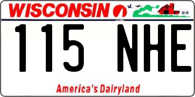 WI license plate 115NHE