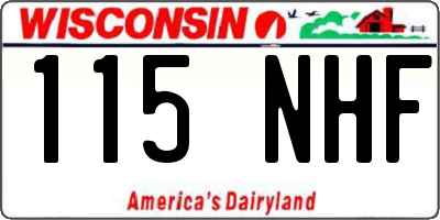 WI license plate 115NHF