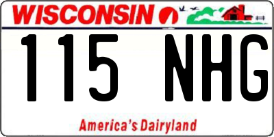 WI license plate 115NHG