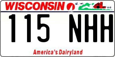 WI license plate 115NHH