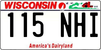 WI license plate 115NHI