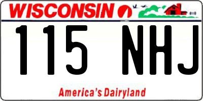 WI license plate 115NHJ