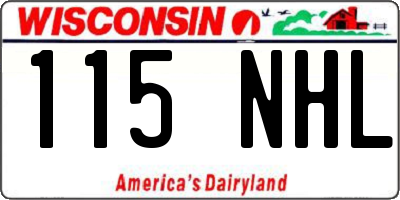 WI license plate 115NHL